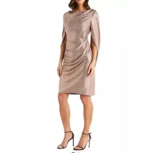 R & M Richards Women's size 8 - Metallic Knit Dress - RoseGold